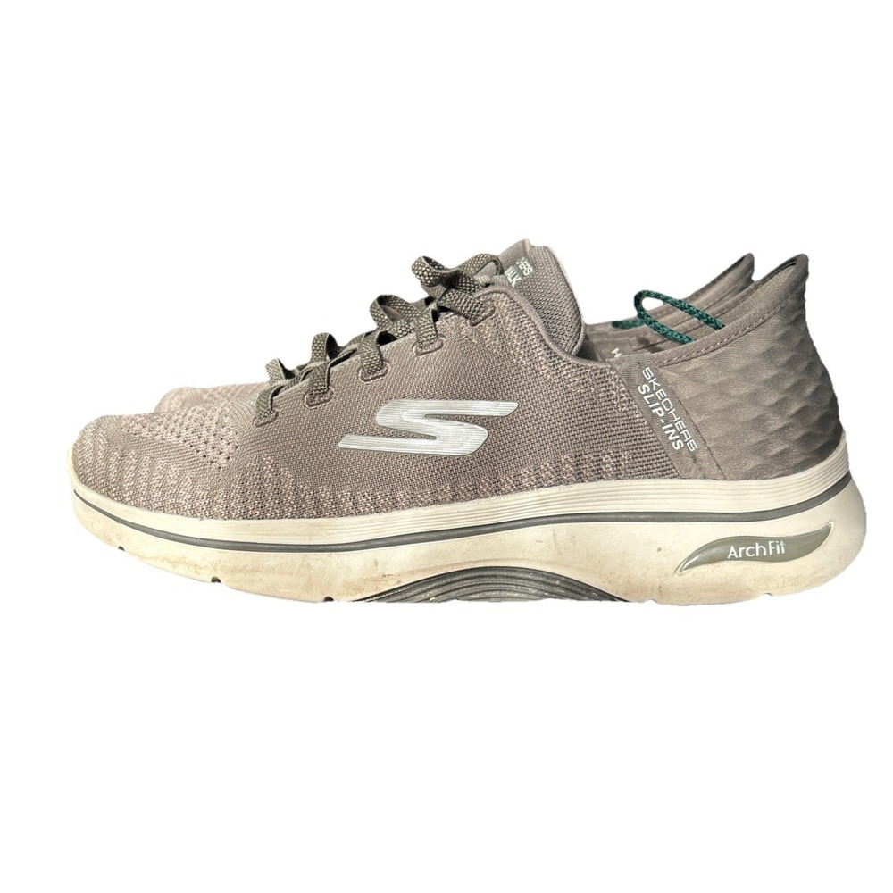 Skechers Mens Taupe Go Walk Arch Fit Grand Select Lace Up Size 10.5